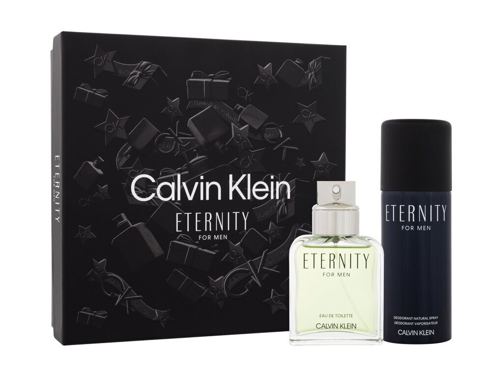 Rinkinys Calvin Klein Eternity vyrams: tualetinis vanduo EDT, 100 ml + purškiamas dezodorantas, 150ml kaina ir informacija | Kvepalai vyrams | pigu.lt