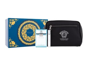 Kosmetikos dovanų rinkinys vyrams Versace Man Eau Fraiche : tualetinis vanduo 100 ml + tualetinis vanduo 10 ml + kosmetinė kaina ir informacija | Kvepalai vyrams | pigu.lt