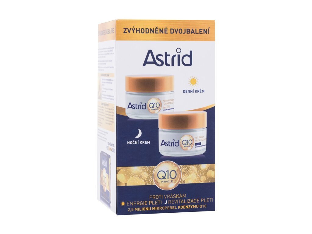 Veido kremų rinkinys brandžiai odai Astrid Q10 Miracle moterims: dieninis kremas, 50 ml + naktinis kremas, 50 ml kaina ir informacija | Veido kremai | pigu.lt