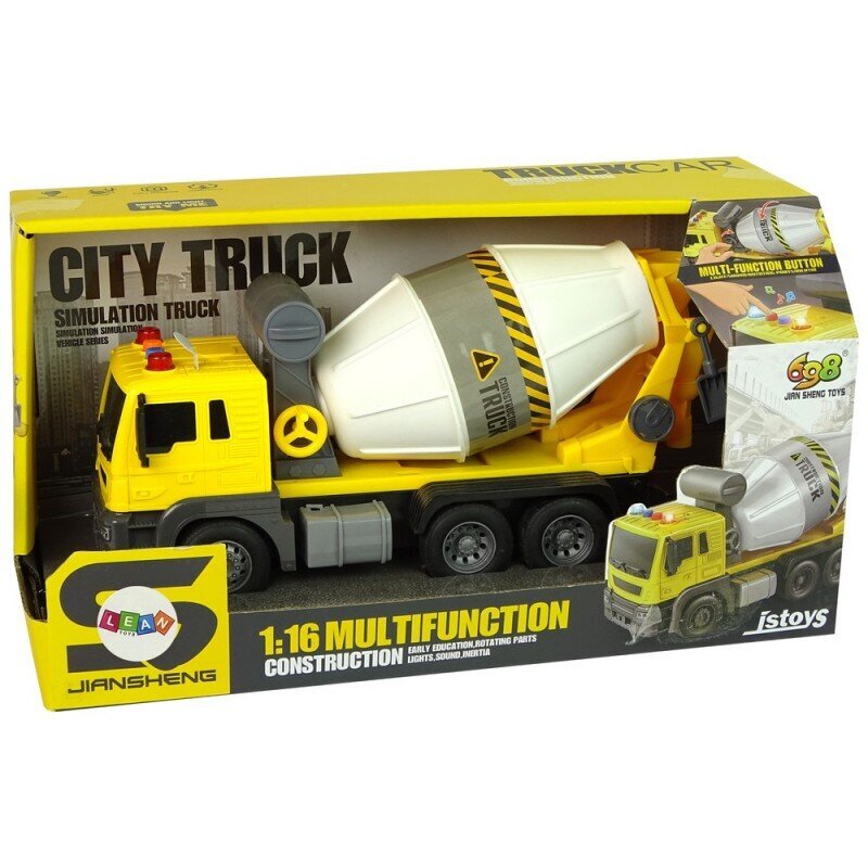 Betonvežis su garso efektais, geltonas kaina ir informacija | Žaislai berniukams | pigu.lt