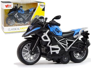 Žaislinis motociklas Lean Toys, judas/mėlynas, 1:14 цена и информация | Игрушки для мальчиков | pigu.lt