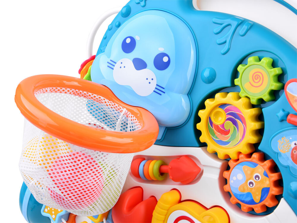 Interaktyvus stumdukas - staliukas 2 in 1, mėlynas цена и информация | Žaislai kūdikiams | pigu.lt