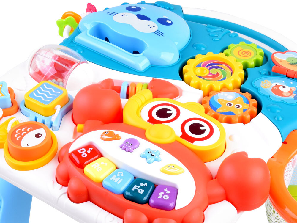 Interaktyvus stumdukas - staliukas 2 in 1, mėlynas kaina ir informacija | Žaislai kūdikiams | pigu.lt