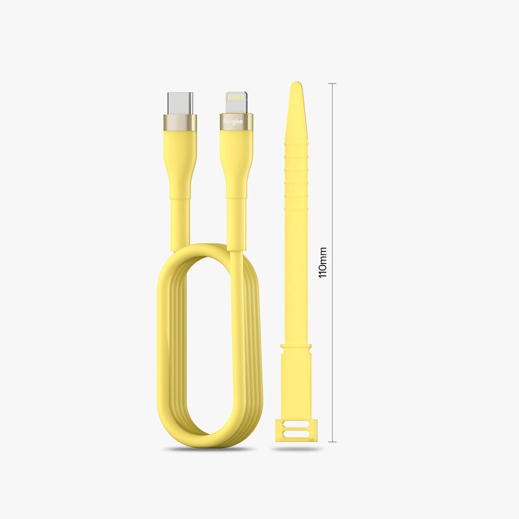 Ringke CB60150RS, USB-C - Lightning 480Mb / s 20W 2m yellow цена и информация | Laidai telefonams | pigu.lt