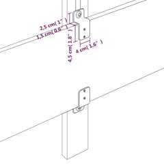 vidaXL Galvūgalis su auselėmis, mėlynas, 83x23x118/128cm, audinys цена и информация | Кровати | pigu.lt