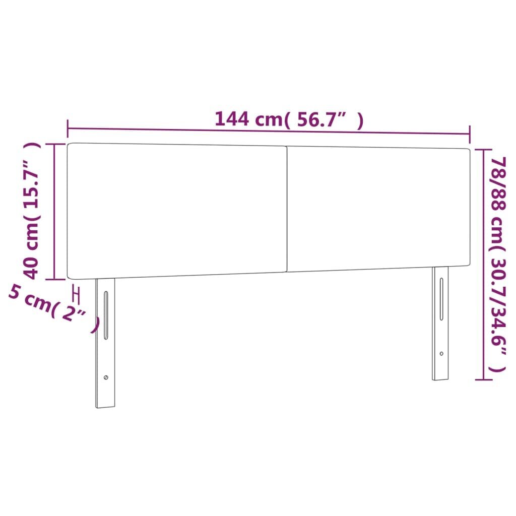 Galvūgaliai, Audinys, 2vnt., 72x5x78/88cm, tamsiai pilka kaina ir informacija | Lovos | pigu.lt