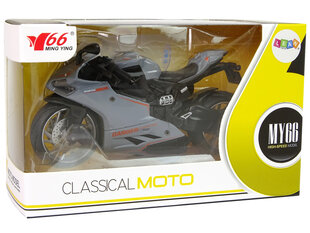 Žaislinis sportinis motociklas, 1:12, pilkas kaina ir informacija | Žaislai berniukams | pigu.lt
