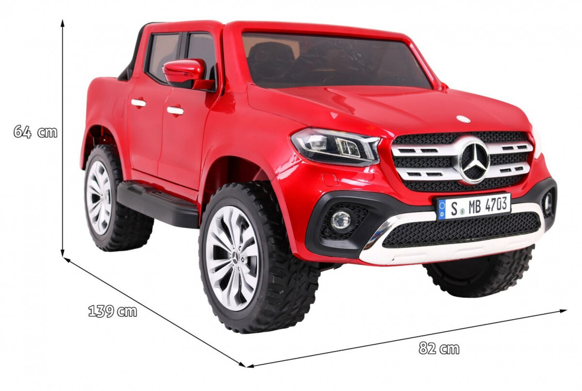 Elektromobilis Mercedes Benz X-Class MP4, lakuotas raudonas kaina ir informacija | Elektromobiliai vaikams | pigu.lt