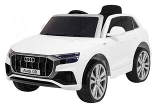 Vienvietis elektromobilis Audi Q8 LIFT, baltas kaina ir informacija | Elektromobiliai vaikams | pigu.lt