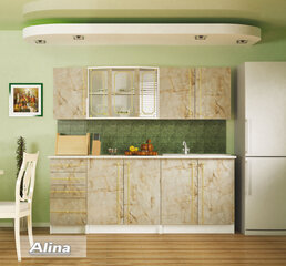 Virtuvės komplektas ALINA, baltas/kreminis Alina 2M virtuvės komplektas kaina ir informacija | Virtuvės baldų komplektai | pigu.lt