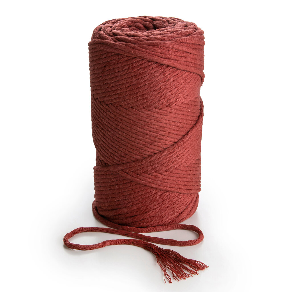 Macrame medvilninė virvutė, 3mm 280m vienos gijos pasukimo, 1kg, bordo kaina ir informacija | Nėrimo priemonės | pigu.lt