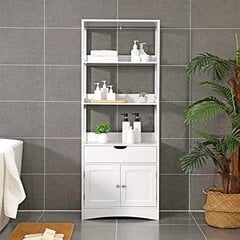 Шкаф для ванной комнаты Vasagle BBC67WT цена и информация | Шкафчики для ванной | pigu.lt
