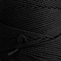 Makrame medvilninė virvė 3mm 270m, 1kg, 3 gijų sukta JUODA kaina ir informacija | Nėrimo priemonės | pigu.lt