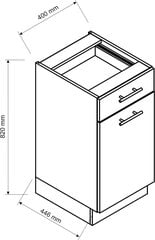 Напольный кухонный шкафчик CLARA, дуб цена и информация | Кухонные шкафчики | pigu.lt