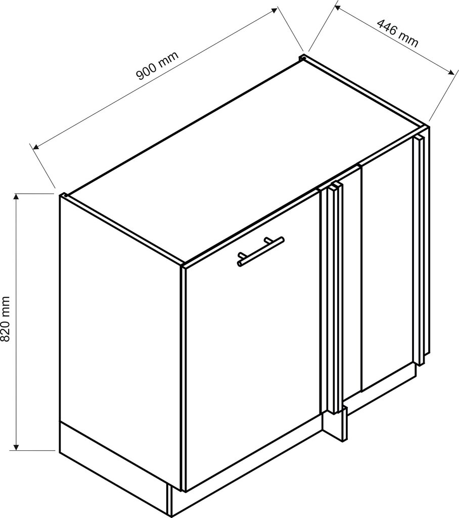 Pastatoma kampinė virtuvinė spintelė CLARA, ąžuolas kaina ir informacija | Virtuvinės spintelės | pigu.lt