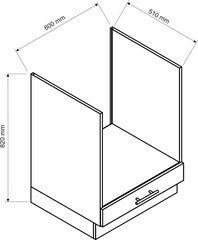 Напольный кухонный шкаф для духовки NATALIA DK60, серый цвет цена и информация | Кухонные шкафчики | pigu.lt
