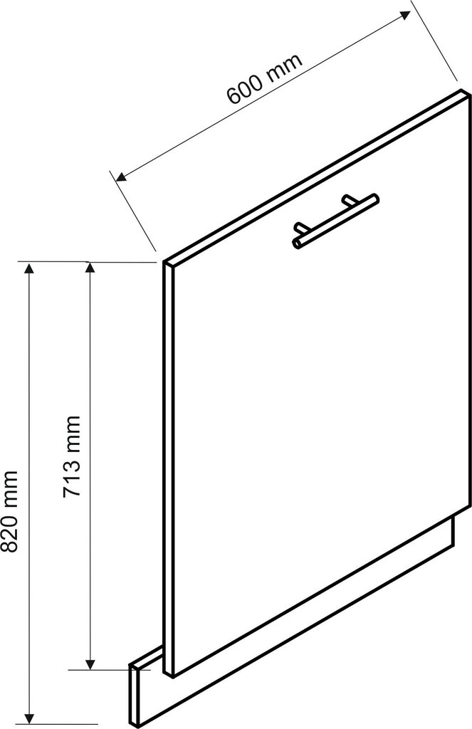 Indaplovės priekis NATALIA FZ.60 P.Z (59.6x71.3 cm), pilka kaina ir informacija | Virtuvinės spintelės | pigu.lt