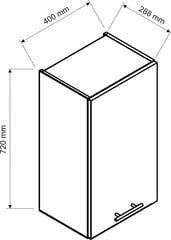 Подвесной кухонный шкафчик NATALIA W40 P/L, серый цвет цена и информация | Кухонные шкафчики | pigu.lt