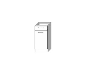 Pastatoma virtuvės spintelė VITA D40S/1 P/L, balta kaina ir informacija | Virtuvinės spintelės | pigu.lt