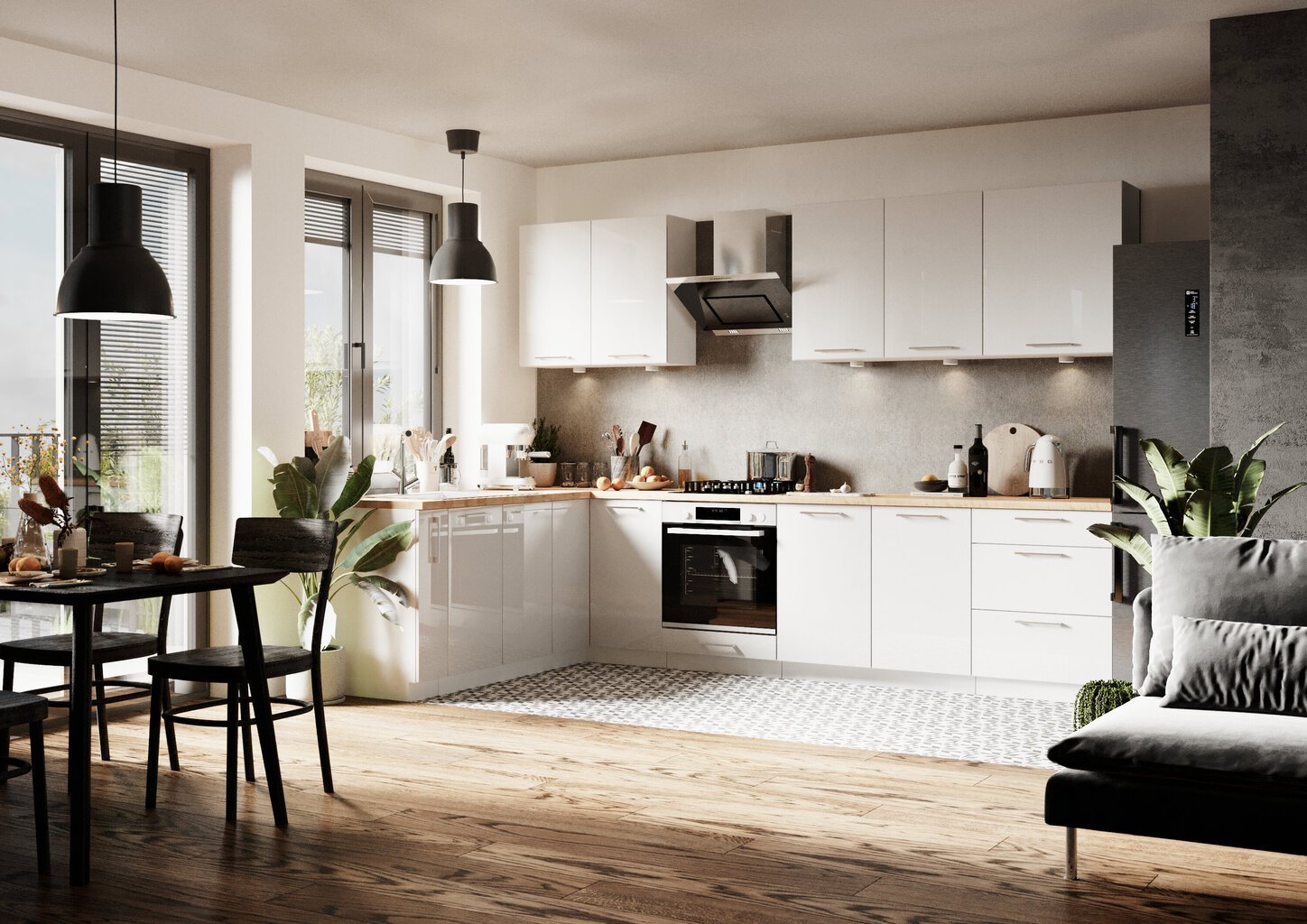 Pastatoma virtuvės spintelė orkaitei VITA DK60, balta kaina ir informacija | Virtuvinės spintelės | pigu.lt
