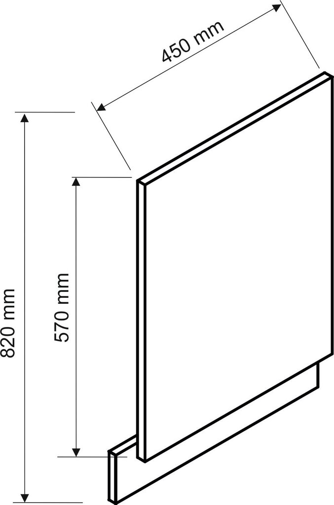 Indaplovės priekis VITA FZ 446x570 cm (FZ 45 P.O.), balta kaina ir informacija | Virtuvinės spintelės | pigu.lt