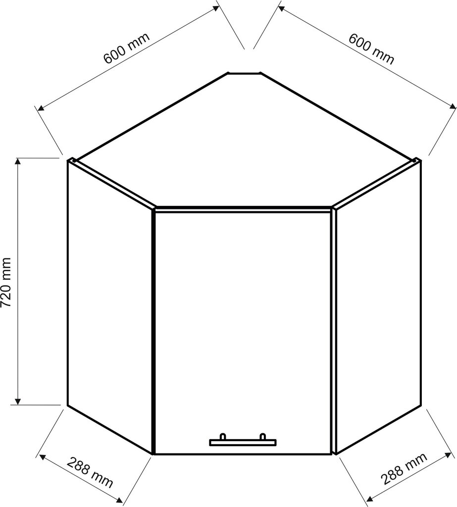 Pakabinama kampinė virtuvės spintelė VITA WRN P/L, balta kaina ir informacija | Virtuvinės spintelės | pigu.lt