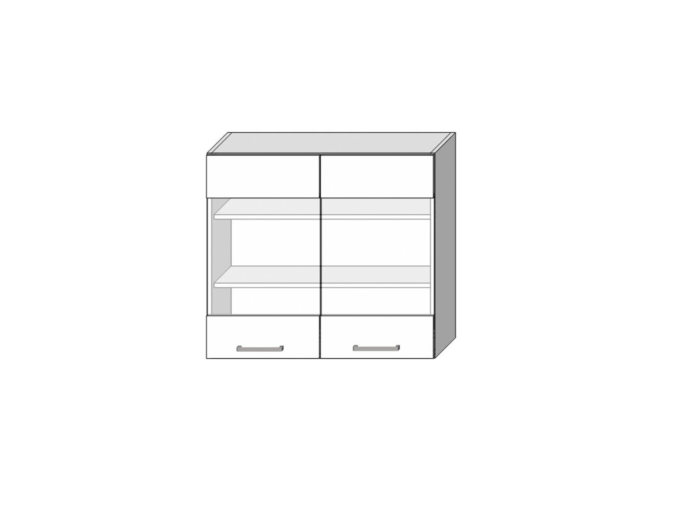 Pakabinama virtuvės spintelė su stiklu VITA WS80N, balta kaina ir informacija | Virtuvinės spintelės | pigu.lt