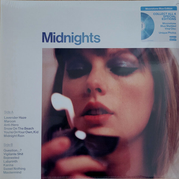 Vinilinė plokštelė TAYLOR SWIFT "Midnights" Moonstone Blue Marbled Vinyl kaina ir informacija | Vinilinės plokštelės, CD, DVD | pigu.lt