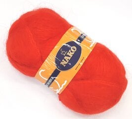 Пряжа для вязания Nako Super Moher 100г, цвет красный 6619 цена и информация | Принадлежности для вязания | pigu.lt