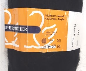 Пряжа для вязания Nako Super Moher 100г, цвет черный 217А цена и информация | Принадлежности для вязания | pigu.lt