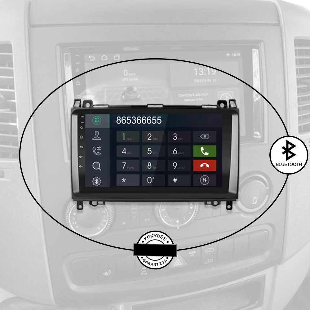 MERCEDES BENZ 2004-06 SPRINTER (W906) VITO (W639) A (W169) B (W245) B200 KLASĖS Android multimedija plančetė 9 colių kaina ir informacija | Automagnetolos, multimedija | pigu.lt