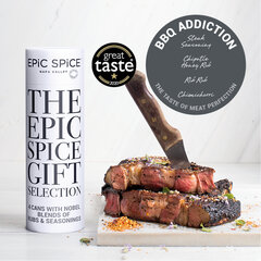 Epic Spice BBQ Addiction – The taste of meat perfection, AAA kategorijos prieskonių dovanų rinkinys, 4x 75g kaina ir informacija | Prieskoniai, prieskonių rinkiniai | pigu.lt