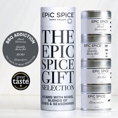 Epic Spice BBQ Addiction – The taste of meat perfection, AAA kategorijos prieskonių dovanų rinkinys, 4x 75g kaina ir informacija | Prieskoniai, prieskonių rinkiniai | pigu.lt