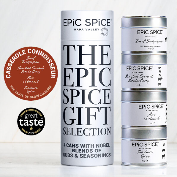 Epic Spice Casserole Connoisseur – The taste of slow cooking, AAA kategorijos prieskonių dovanų rinkinys, 4x 75g kaina ir informacija | Prieskoniai, prieskonių rinkiniai | pigu.lt