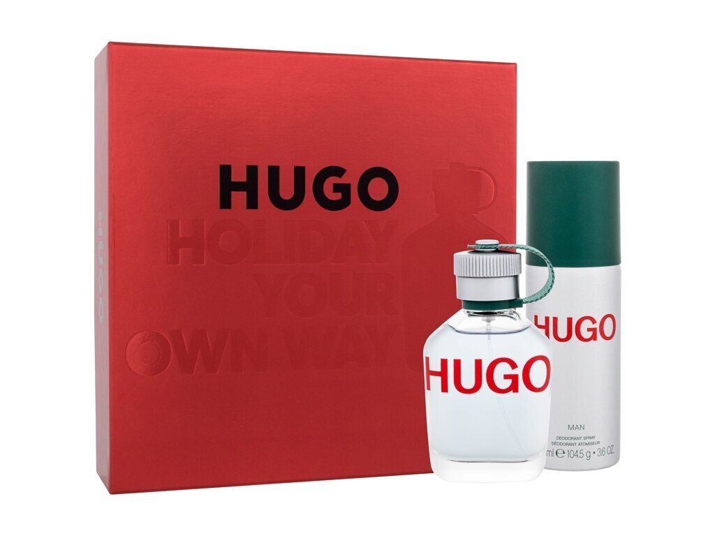 Rinkinys Hugo Boss Hugo Man vyrams: tualetinis vanduo EDT, 75 ml + dezodorantas, 150ml kaina ir informacija | Kvepalai vyrams | pigu.lt