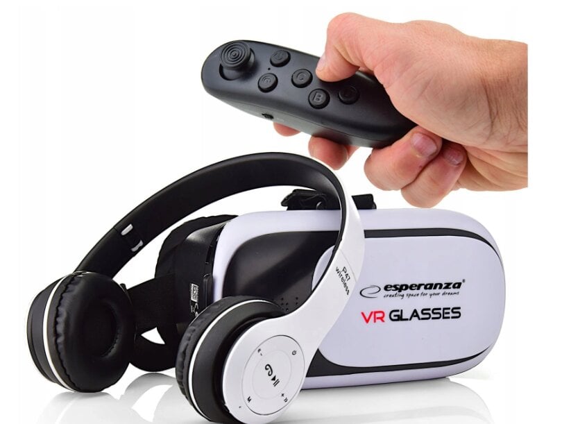 Virtualios realybės 3D akiniai pritaikymui,180 ° / 360 ° VR filmai ir žaidimai su belaidžiu VR žaidimų pulteliu цена и информация | Virtualios realybės akiniai | pigu.lt