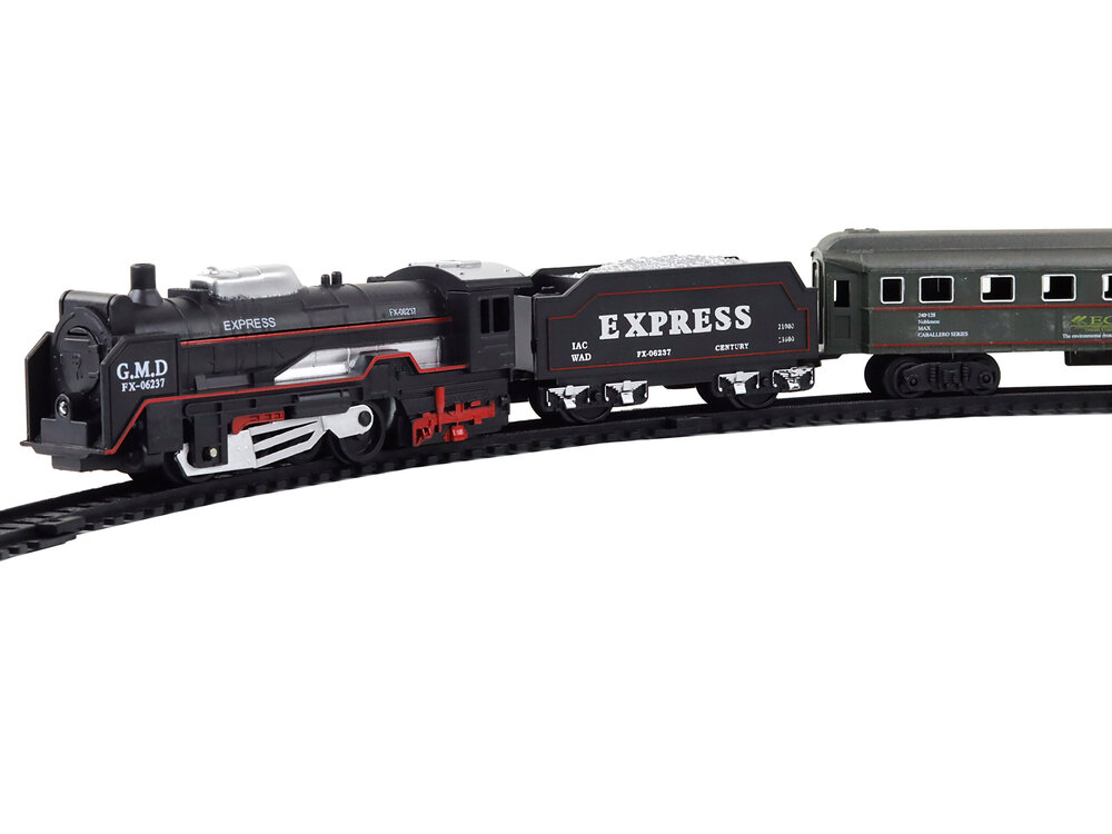 Elektrinis geležinkelis su priedais Lean Toys, 150 cm kaina ir informacija | Žaislai berniukams | pigu.lt