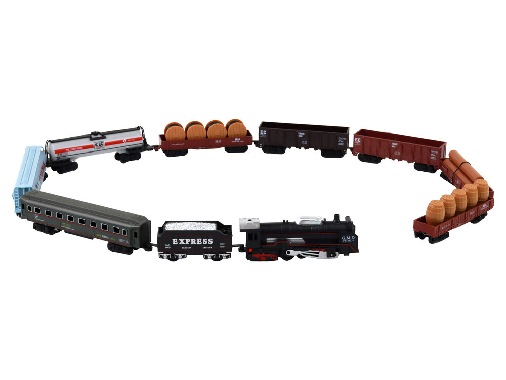 Elektrinis geležinkelis su priedais Lean Toys, 150 cm kaina ir informacija | Žaislai berniukams | pigu.lt