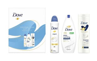 Набор подарочный «Dove» Original Care дезодорант-спрей, 150 мл+гель для душа, 250мл+лосьон для тела, 250мл цена и информация | Масла, гели для душа | pigu.lt