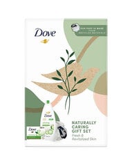 Подарочный косметический набор для женщин Dove Body care gift set: гель для душа с ароматом огурца и зеленого чая Refreshing 250 мл + освежающее твердое кремовое мыло с ароматом огурца и зеленого чая 100 г + мочалка цена и информация | Мыло | pigu.lt