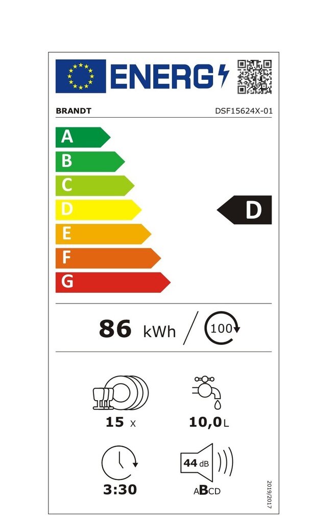 Brandt DSF15624X kaina ir informacija | Indaplovės | pigu.lt