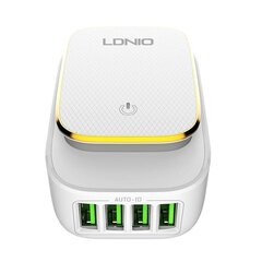 Зарядное устройство для телефона LDNIO A4405, 3x USB, 22 Вт (white) цена и информация | Зарядные устройства для телефонов | pigu.lt