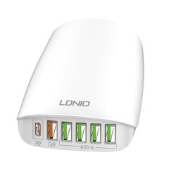 Зарядное устройство для телефона LDNIO A6573C, 5x USB, 65Вт, 1.5 м (white) цена и информация | Зарядные устройства для телефонов | pigu.lt
