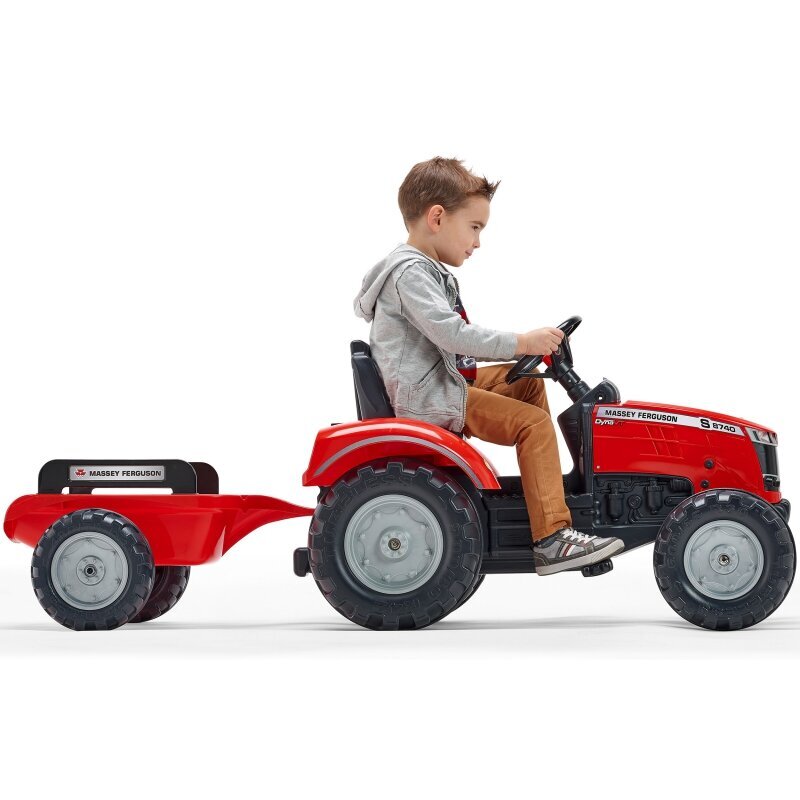 Traktorius Massey Ferguson Red ant pedalų su priekaba nuo 3 metų kaina ir informacija | Žaislai berniukams | pigu.lt