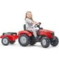 Traktorius Massey Ferguson Red ant pedalų su priekaba nuo 3 metų kaina ir informacija | Žaislai berniukams | pigu.lt