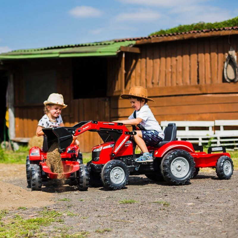 Traktorius Massey Ferguson Red ant pedalų su priekaba nuo 3 metų kaina ir informacija | Žaislai berniukams | pigu.lt