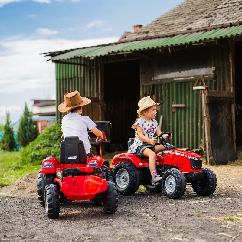 Traktorius Massey Ferguson Red ant pedalų su priekaba nuo 3 metų kaina ir informacija | Žaislai berniukams | pigu.lt