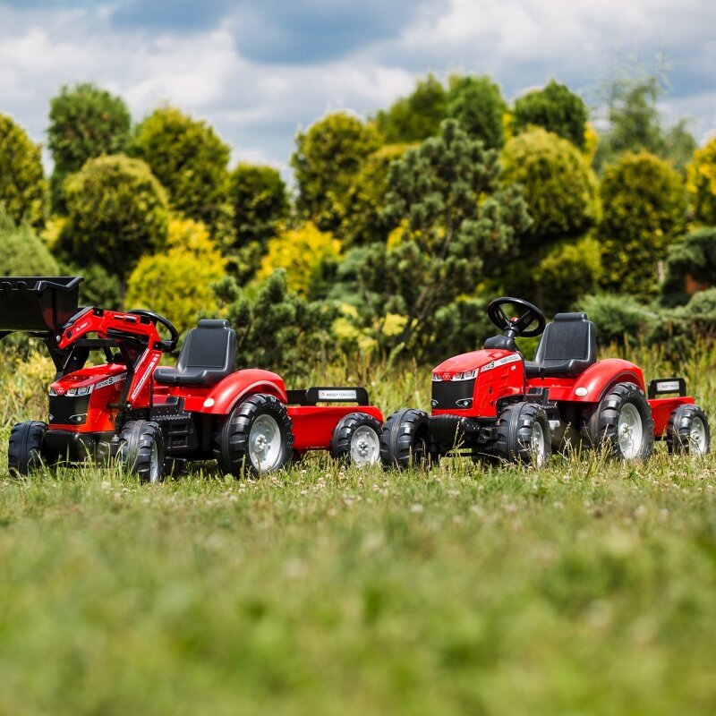 Traktorius Massey Ferguson Red ant pedalų su priekaba nuo 3 metų kaina ir informacija | Žaislai berniukams | pigu.lt