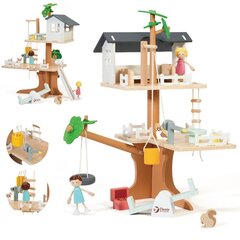 Medinis lėlių namelis lėlėms, 31 dalys kaina ir informacija | Žaislai mergaitėms | pigu.lt