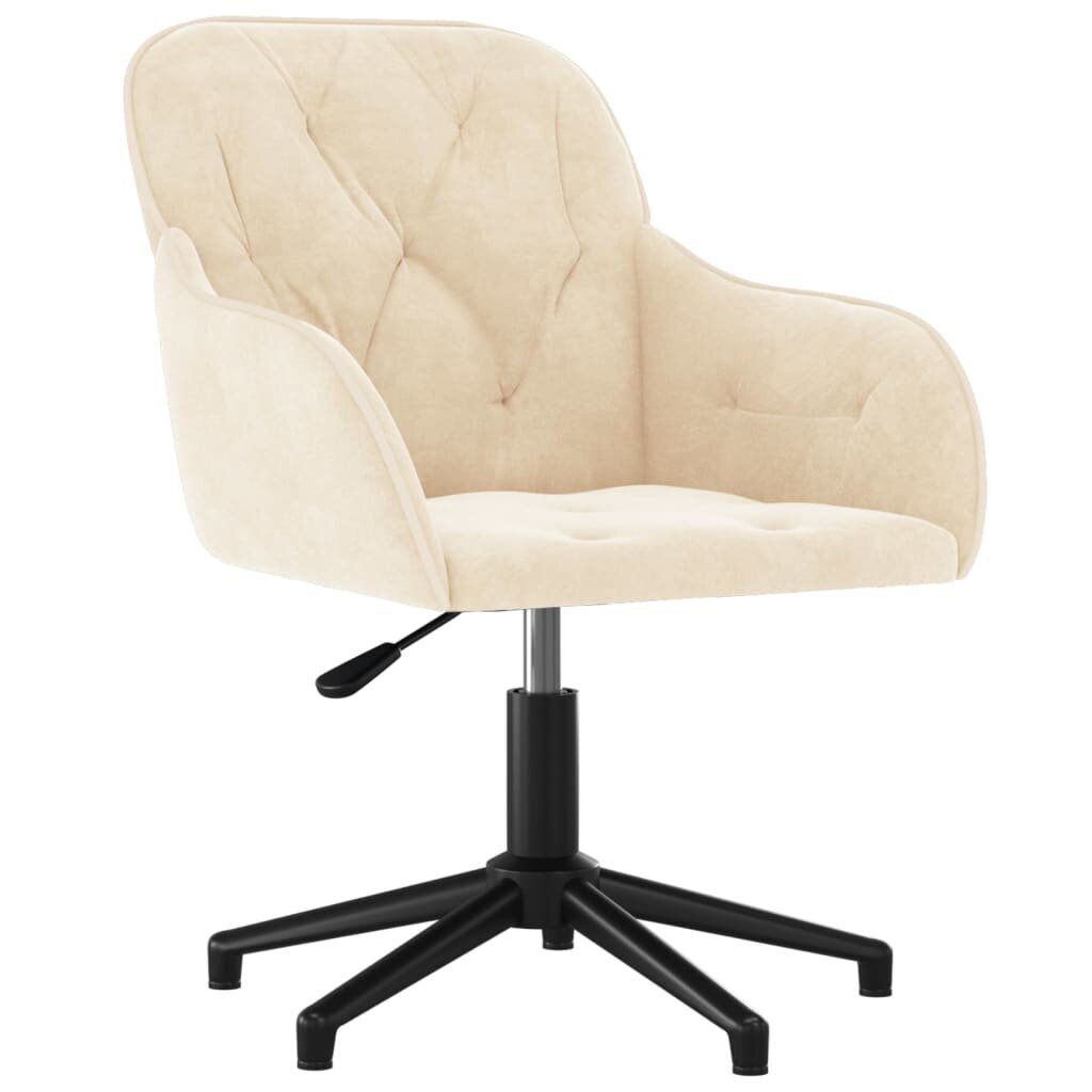 Pasukamos valgomojo kėdės vidaXL, Aksomas, 2vnt., kreminė spalva kaina ir informacija | Virtuvės ir valgomojo kėdės | pigu.lt